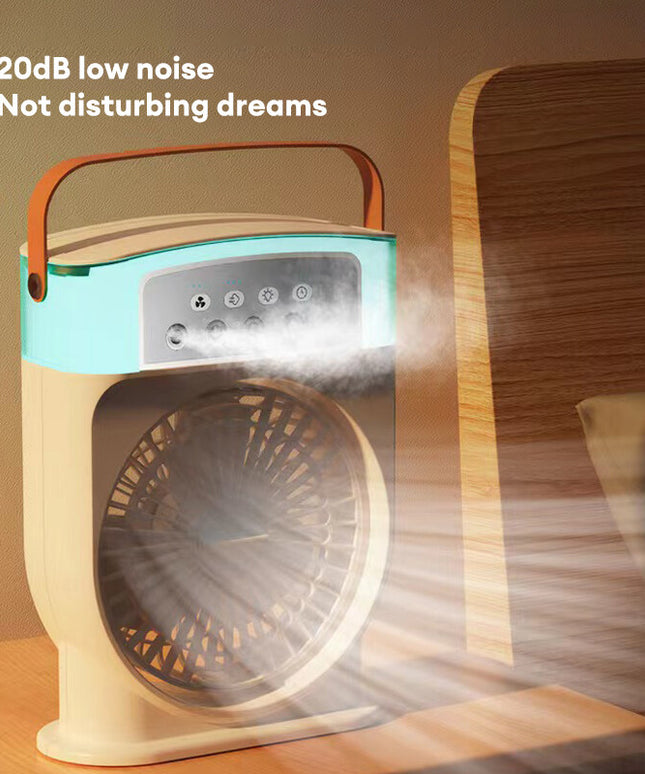 Portable USB Air Cooler Fan | Mist Cooling Fan with LED Light