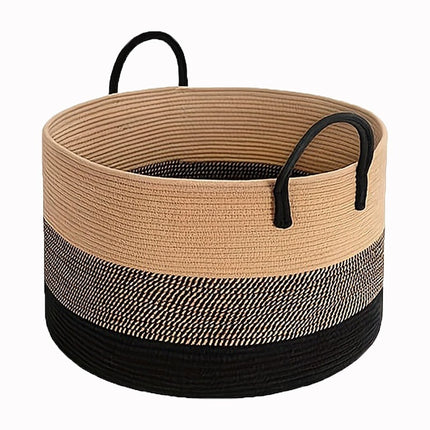 Cotton Rope Storage Basket - Large Woven Organiser in 9 colours (single or set)