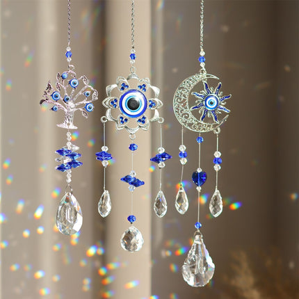 Devil's Eye Sunshine Catcher Lucky Tree Crystal Ornaments Outdoor Garden Home Window Hanging Decorations