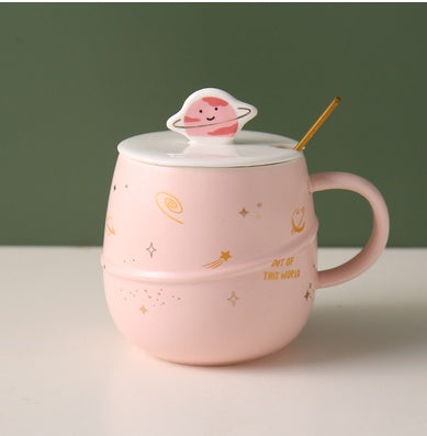 Planet & Stars Mug 🌌 – With Lid, 4 Colours