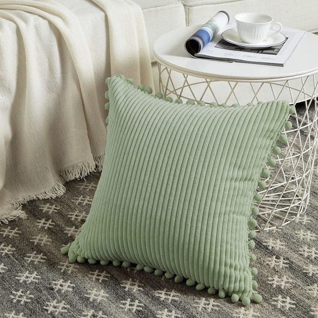 Cosy Corduroy Cushions with Bobble Edging