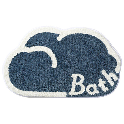 Cloud-Shaped Absorbent Bathroom Mat — Blue or Grey (45 × 75 cm)