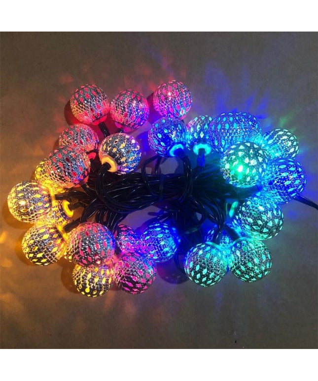 Moroccan Solar Lamp Battery Round Ball Light Garden Decorati