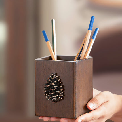 Luxury Walnut Pen Holder – Multifunctional Desk Organiser Gift