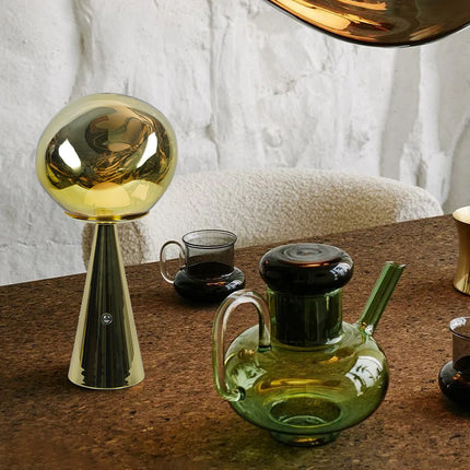 Irregular Glass Sphere Table Lamp – Rechargeable Volcanic Lava Mini Light (4 Colours)