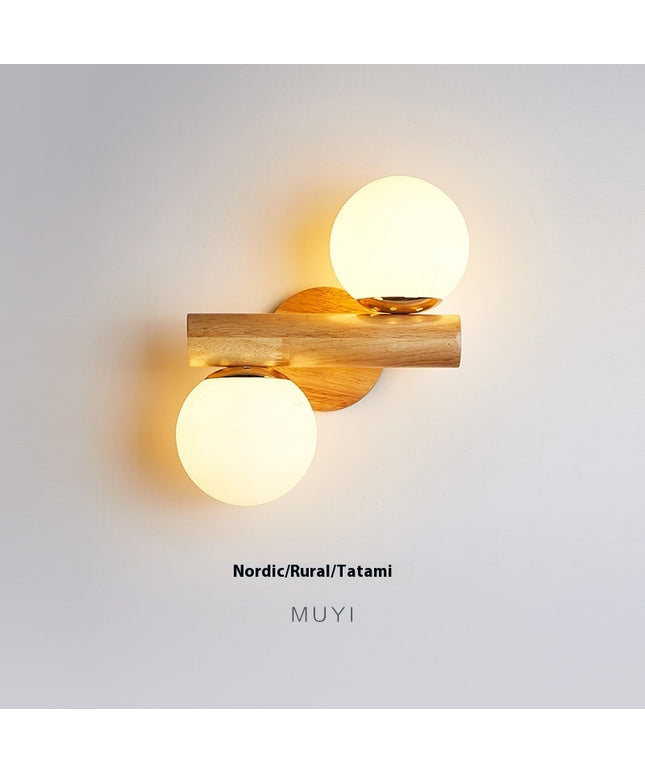 Solid Wood Wall Lamp Living Room Television Background Wall Lamp