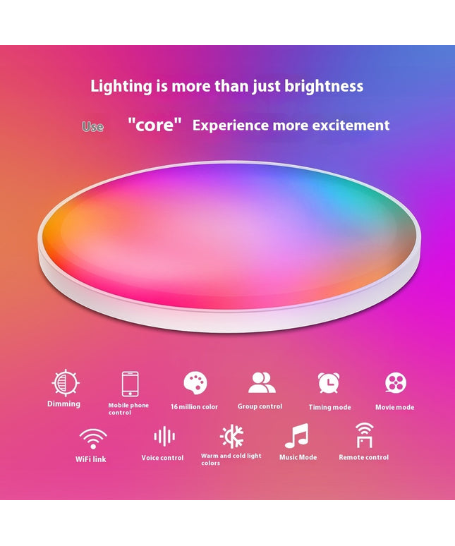 Smart WiFi Bluetooth Ceiling Lamp – RGB Colour Changing, Remote Dimmable | Ikeame