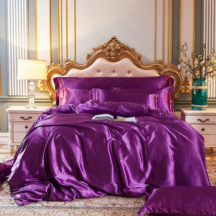 Silky Satin Bedding Set | Nordic Imitation Silk Duvet Cover