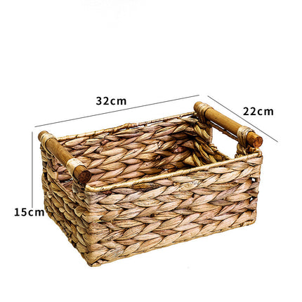 Rattan Storage Basket Rustic Woven Organiser S M L