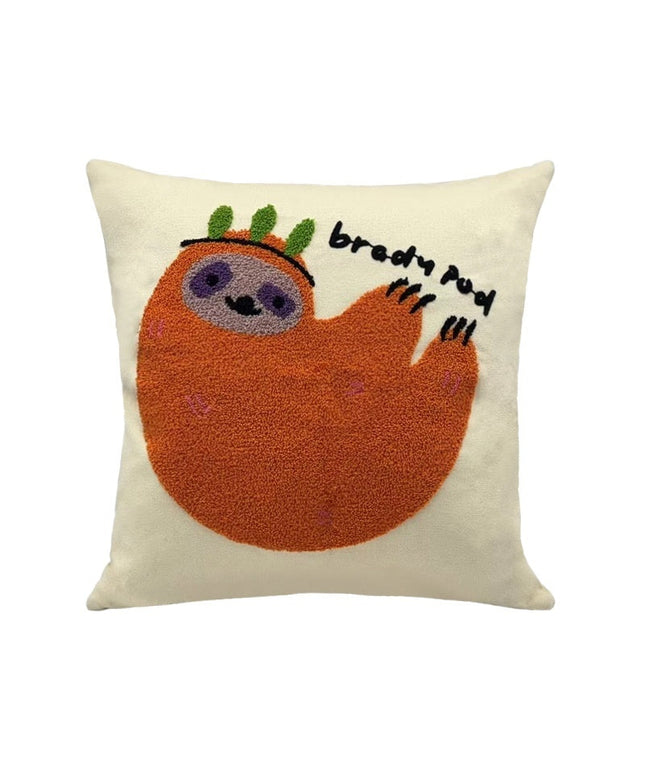 Animal Embroidered Cushion 45x45 | Decorative Animal Pillow