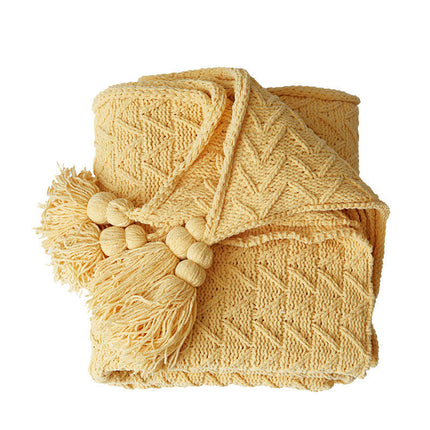 Super Soft, Luxury, Nordic Style Knitted Blanket with Tassels 🧶✨