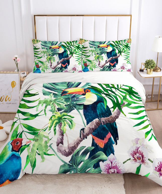 Bright Floral Bedding Set – Colourful 3-Piece Duvet Cover & Pillowcases | Ikeame