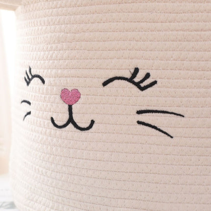 Cat Face Storage Basket - Cotton Rope Cute Organiser