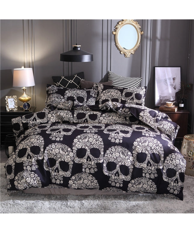 Skull Duvet Cover Set | Gothic Black Bedding