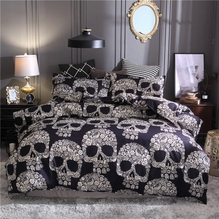 Skull Duvet Cover Set | Gothic Black Bedding