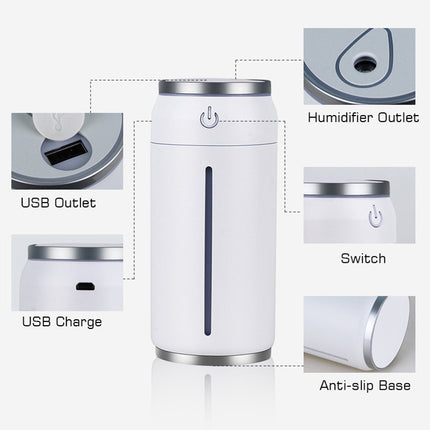Mini USB Aroma Diffuser & Humidifier with LED Light | 220ml Portable
