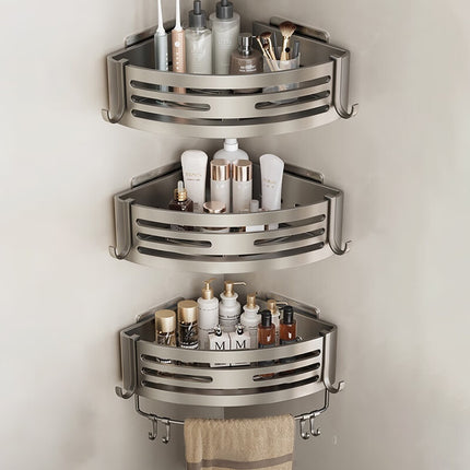 Portable Bathroom Corner Shelf – Raised Aluminium Storage | Ikeame