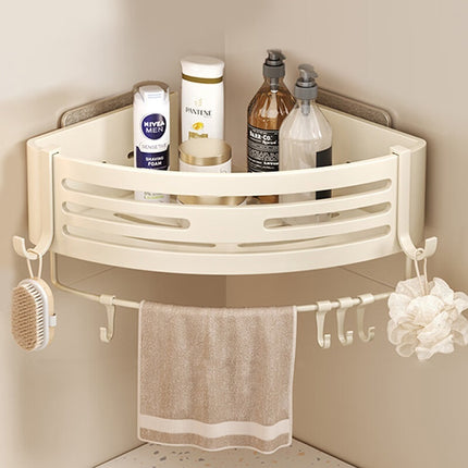 Portable Bathroom Corner Shelf – Raised Aluminium Storage | Ikeame