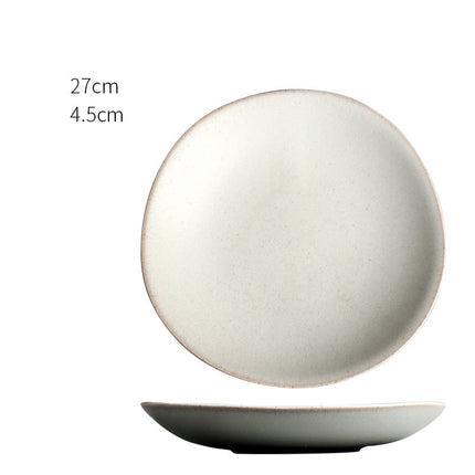 Irregular Ceramic Plate 🍽️ – Vintage Stone, Small or Large