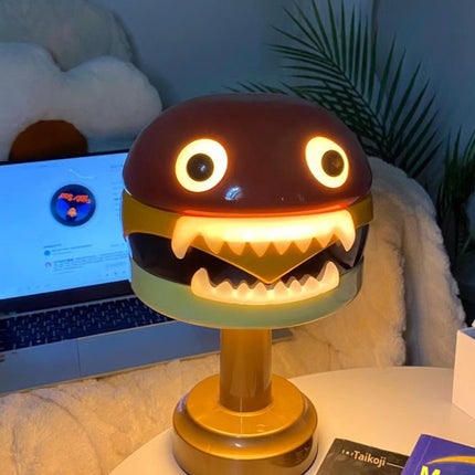 Cartoon Hamburger Table Lamp – USB Rechargeable LED with Touch Control