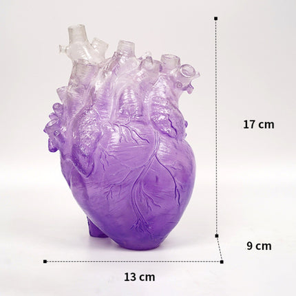 Realistic Heart Vase | Transparent Resin Anatomical Décor