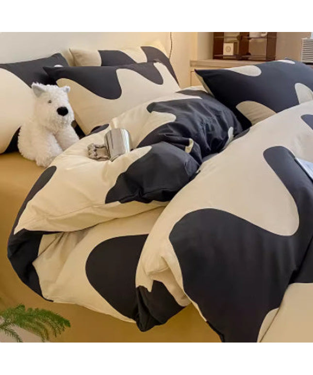 4-Piece Bedding Set – Flat or Fitted Sheets in 3 Designs (Single/Double) | Ikeame