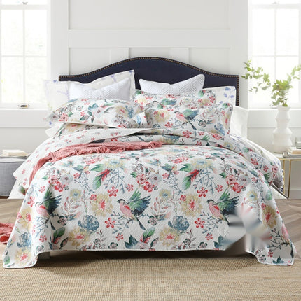 Cotton Bedspread Set | Double-Sided Geometric Quilt
