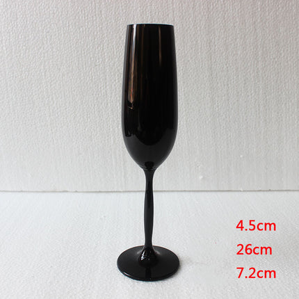 Black Crystal Wine Glasses 🖤 – 2 Sizes + Champagne Flute