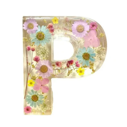 Letter Flower Transparent Flowers Resin Night Light Ornaments