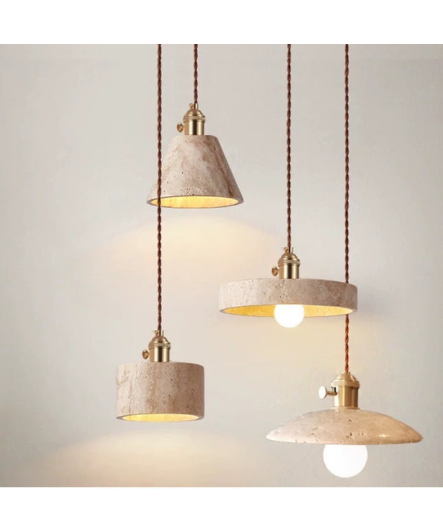 Modern Cream Style Yellow Cave Stone Chandelier
