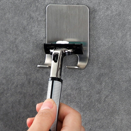 Direct Sales Seamless Stainless Steel Double Hook Double-side Paste Stainless Steel Shaver Holder Power Plug Hook Frame