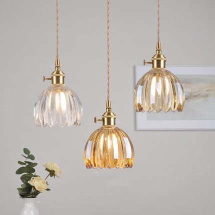 Retro Copper Glass Flower Wall Light – Single Head | Multiple Colours