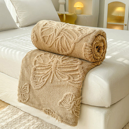 Taffon solid color cut flower butterfly blanket milk fiber cover – Trendy & Practical for Daily Living