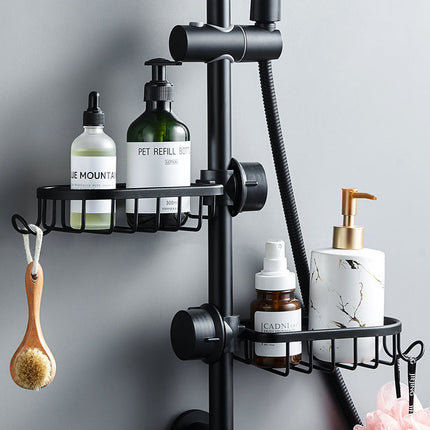 Aluminium Bathroom Shower Storage Rack — Elegant Black