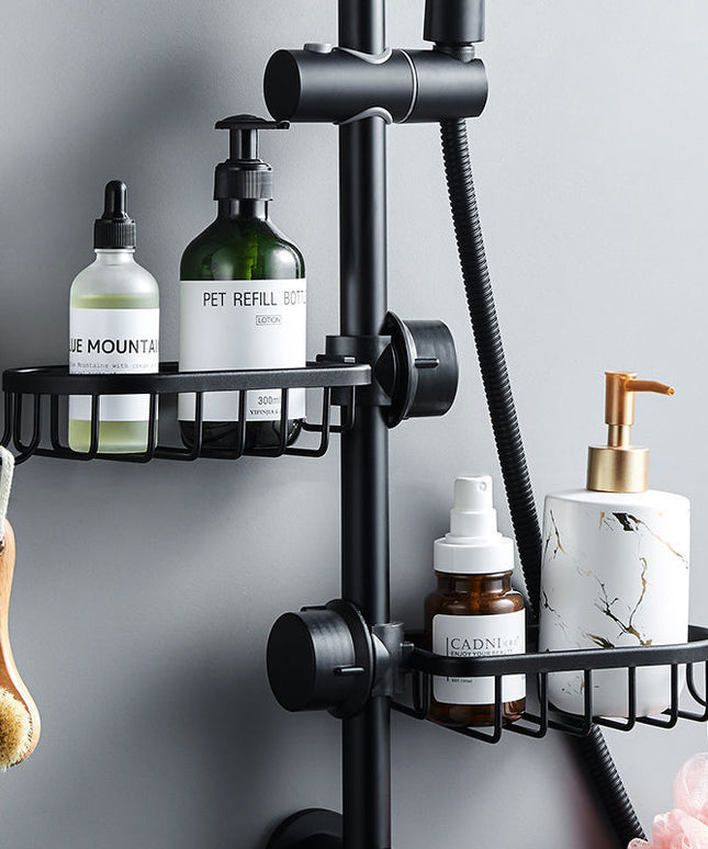 Aluminium Bathroom Shower Storage Rack — Elegant Black