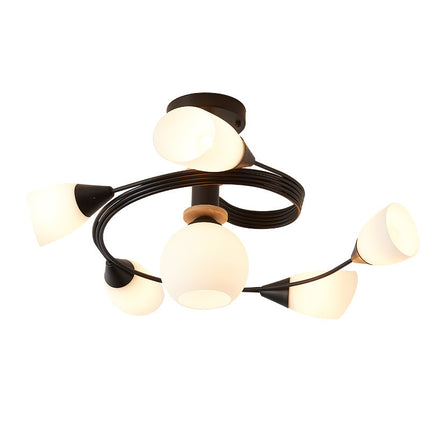 Spiral LED Droplight – Sculptural Luxury Chandelier | 4 or 6 Lamps
