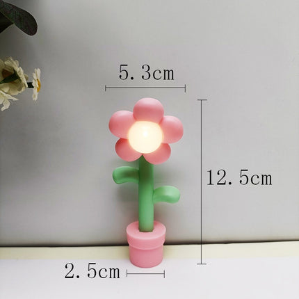 Mini Sunflower Table Lamp – Cute Decorative Light (Pink, Blue, or Red)