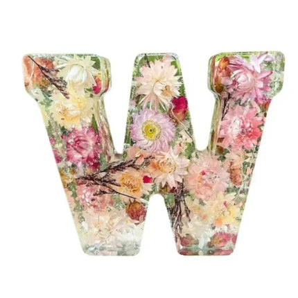 Letter Flower Transparent Flowers Resin Night Light Ornaments