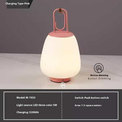 Nordic Rechargeable Table Lamp – Modern Lantern Light | Ikeame