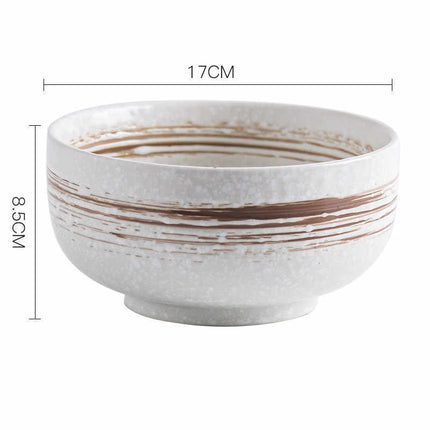 Exquisite Ceramic Bowls – Luxury Brushed Blue/White/Brown, Dishwasher & Microwave Safe | Ikeame
