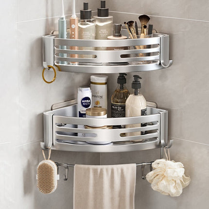 Portable Bathroom Corner Shelf – Raised Aluminium Storage | Ikeame