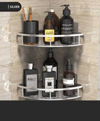 F - Double layer corner shelf - silver