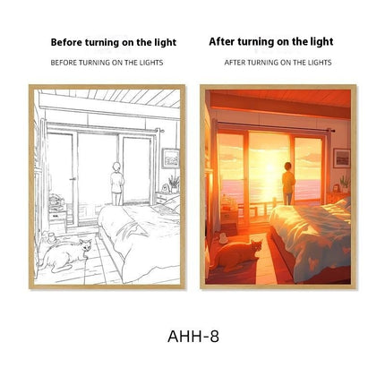Decorative Painting Small Night Lamp Creative Photo Frame Table Decoration