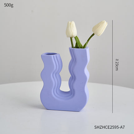 U-Shaped Ceramic Vase | Cream Style Minimalist Décor