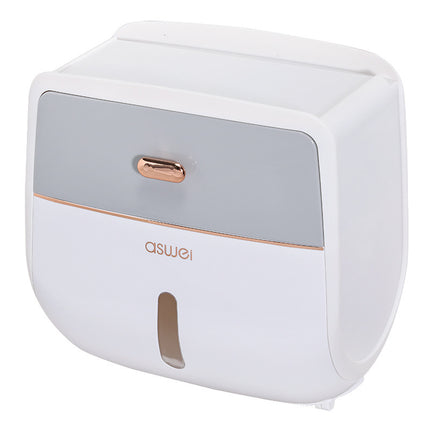 Wall-Mounted Waterproof Toilet Paper Dispenser — Grey or Black