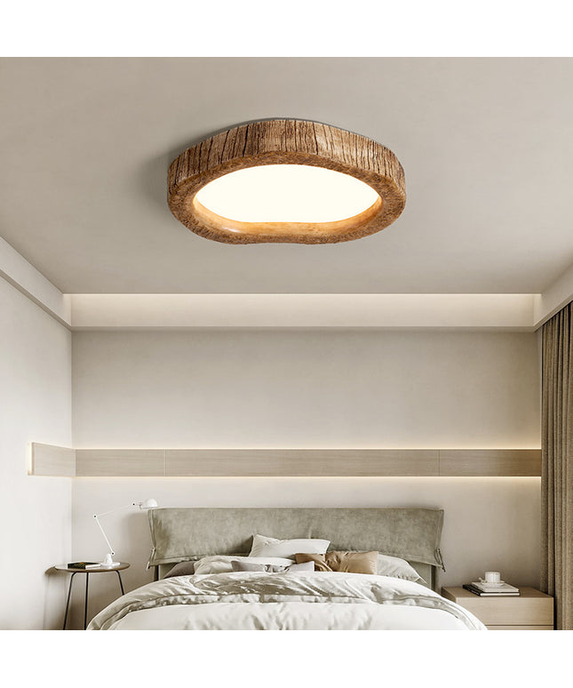Bedroom Ceiling Lamp Wood Grain New Chinese Style