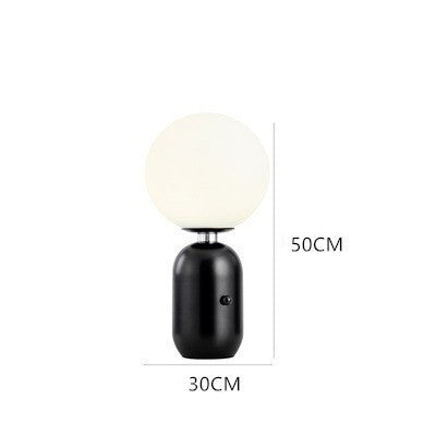 Post-Modern Nordic Table Lamp – Sphere Light with Gold Base (Warm Light, Multiple Sizes)