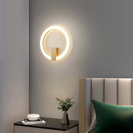 Modern Ring Wall Lamp – Black & Gold LED Minimalist Lighting | Ikeame