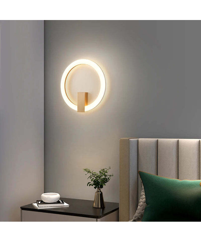 Modern Ring Wall Lamp – Black & Gold LED Minimalist Lighting | Ikeame