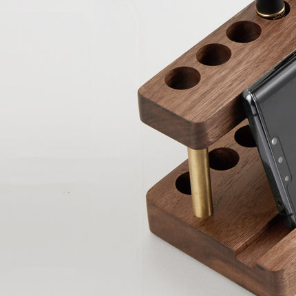 Luxury Wooden Pen & Phone Holder – Multifunctional Desk Organiser